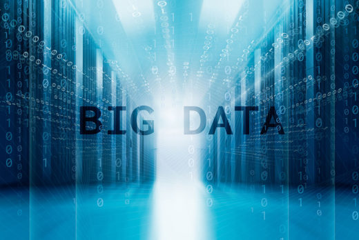 Big Data graphic, server room
